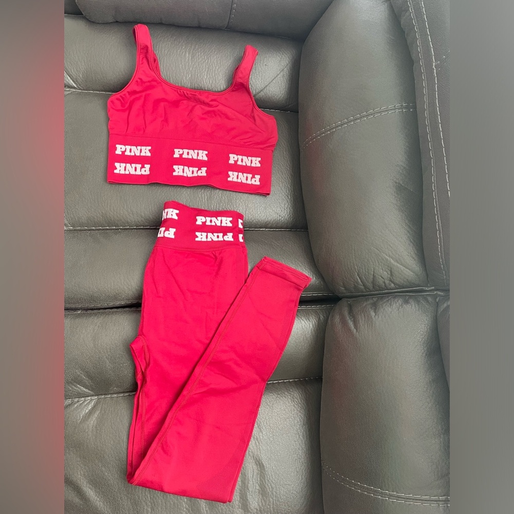 Matching sports bra and leggings set